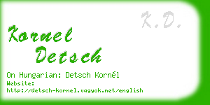 kornel detsch business card